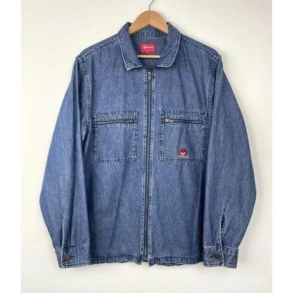 Supreme | Shirts | Supreme Vampire Denim Zip Up Shirt Blue 28 Size